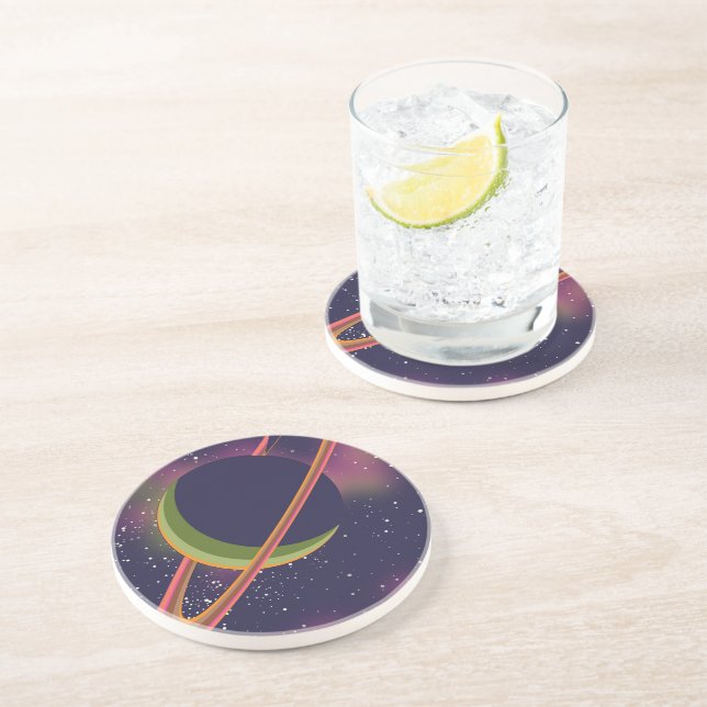Dessous De Verre En Grès Planètes et étoiles (Côté)