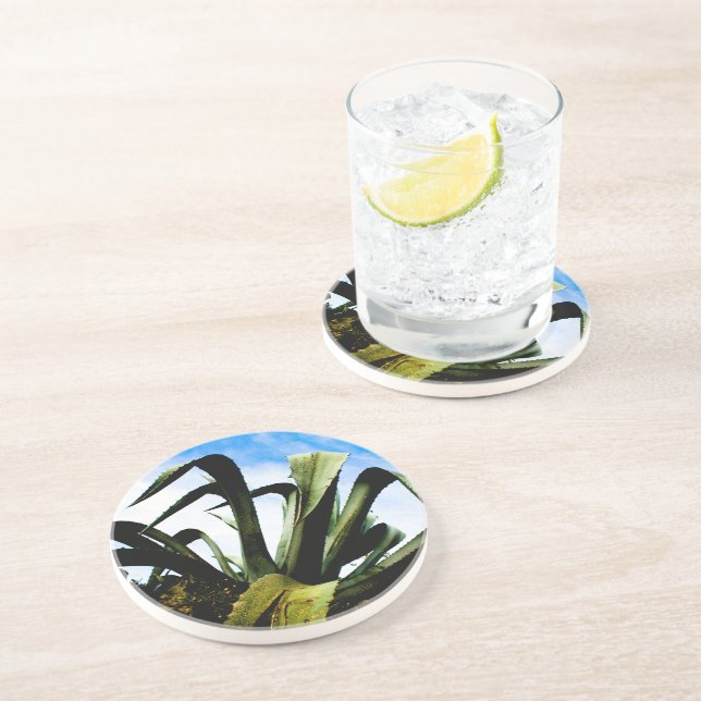 Dessous De Verre En Grès Plante géant vert loé (Côté)