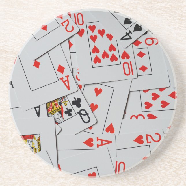 Dessous De Verre En Grès Plateau De Scatter Jouer Cartes Motif, (Devant)