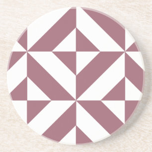 Dessous De Verre En Grès Plum Geometric Deco Cube Pattern