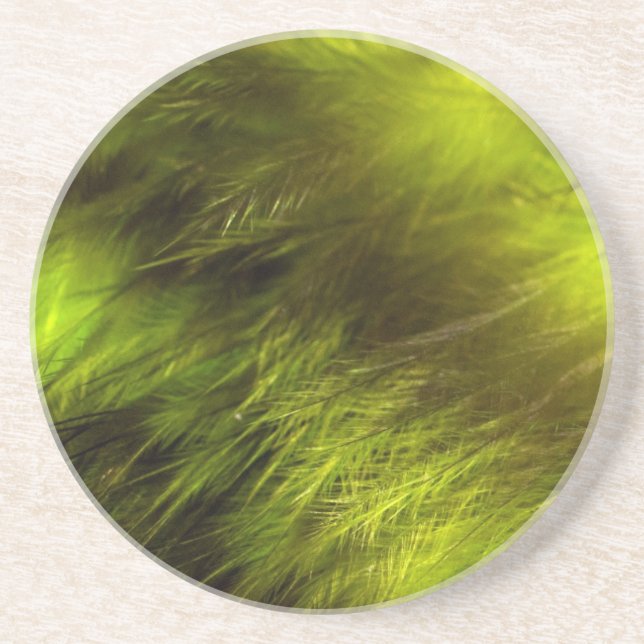 Dessous De Verre En Grès Plumes jaunes (Devant)