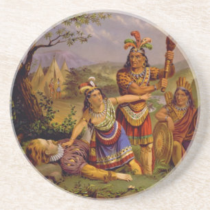 Dessous De Verre En Grès Pocahontas Sauver la vie du capitaine John Smith