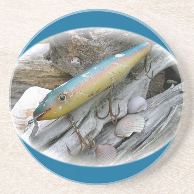 Dessous De Verre En Grès Point Jude Cape Codder Pêche Vintage Lure (Devant)