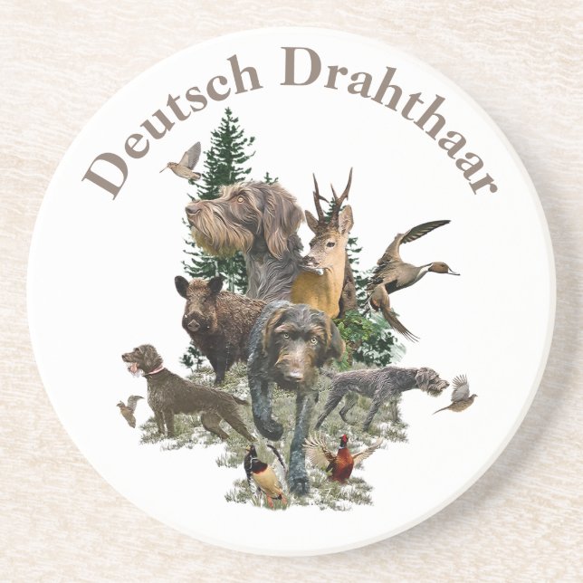 Dessous De Verre En Grès Pointeur À poils durs allemand (Devant)