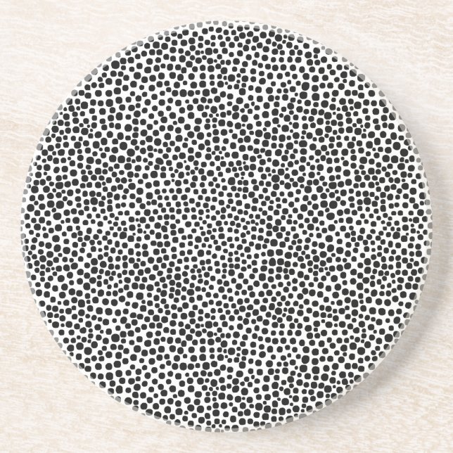 Dessous De Verre En Grès Points aléatoires - Noir sur Blanc (Devant)