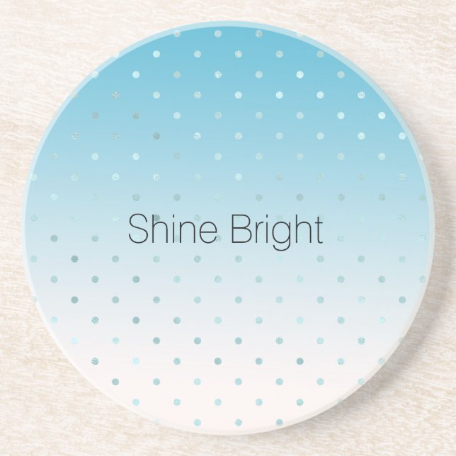 Dessous De Verre En Grès Points Glam Aqua Ombre (Devant)