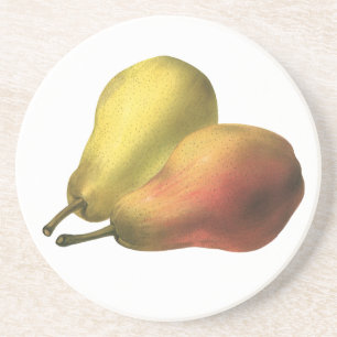 Dessous De Verre En Grès Poires Vintage, Aliments Biologiques, Fruits Mûrs