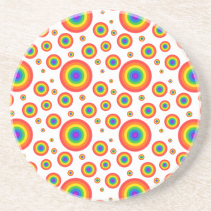 Dessous De Verre En Grès Pois arc-en-ciel
