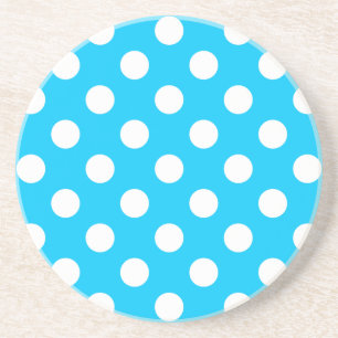 Dessous De Verre En Grès Pois blancs sur bleu électrique