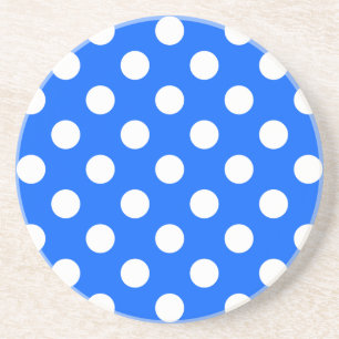 Dessous De Verre En Grès Pois blancs sur bleu royal