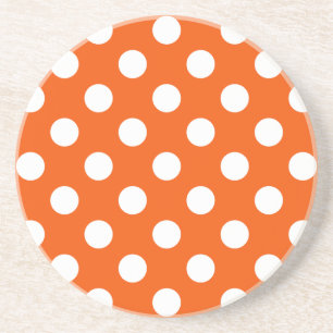 Dessous De Verre En Grès Pois blancs sur orange