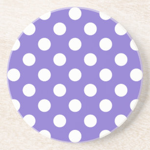 Dessous De Verre En Grès Pois blancs sur perwinkle