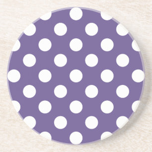 Dessous De Verre En Grès Pois blancs sur ultra violet