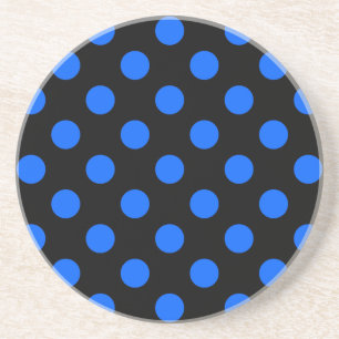 Dessous De Verre En Grès Pois bleu et noir
