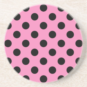 Dessous De Verre En Grès Pois noirs en rose