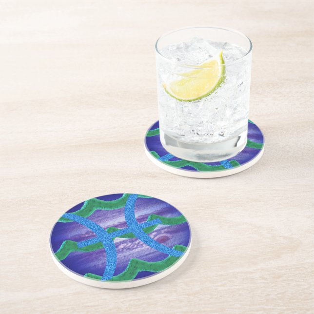 Dessous De Verre En Grès Poissons (Côté)