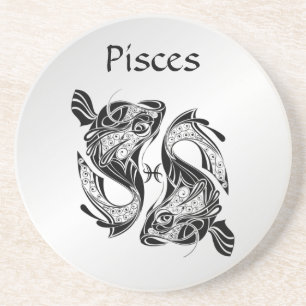 Dessous De Verre En Grès Poissons le symbole et le signe du zodiaque des Po