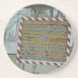 Dessous De Verre En Grès Pôle Nord Alaska de temps congelé par flocon de