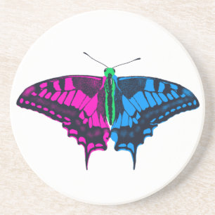 Dessous De Verre En Grès Polysexual Pride Flag Swallowtail Butterfly