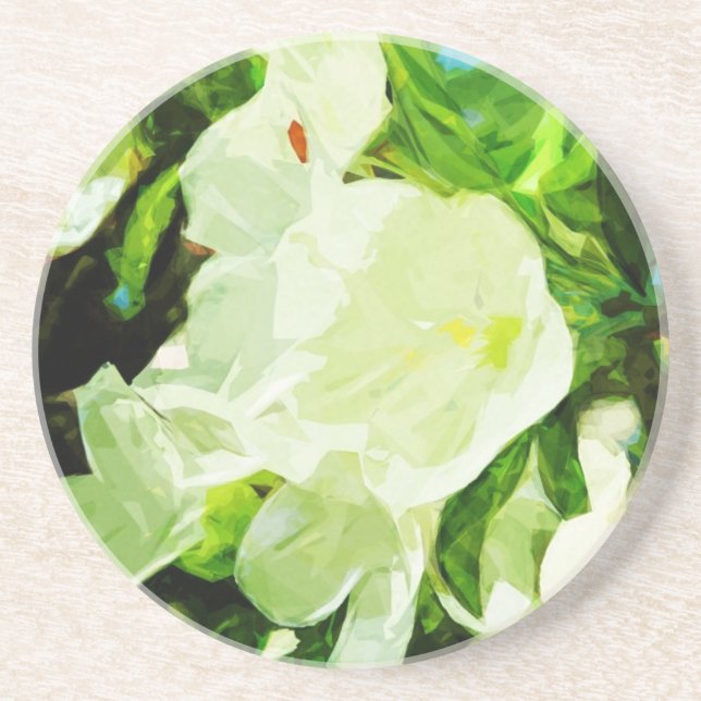 Dessous De Verre En Grès Pomme de printemps parfumée fleurit Abstrait (Devant)