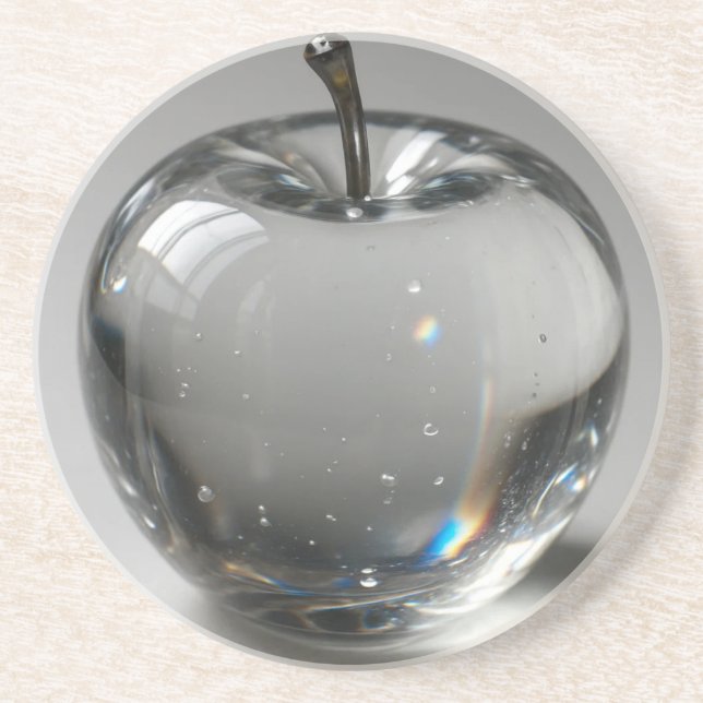 Dessous De Verre En Grès pomme en verre brillant (Devant)