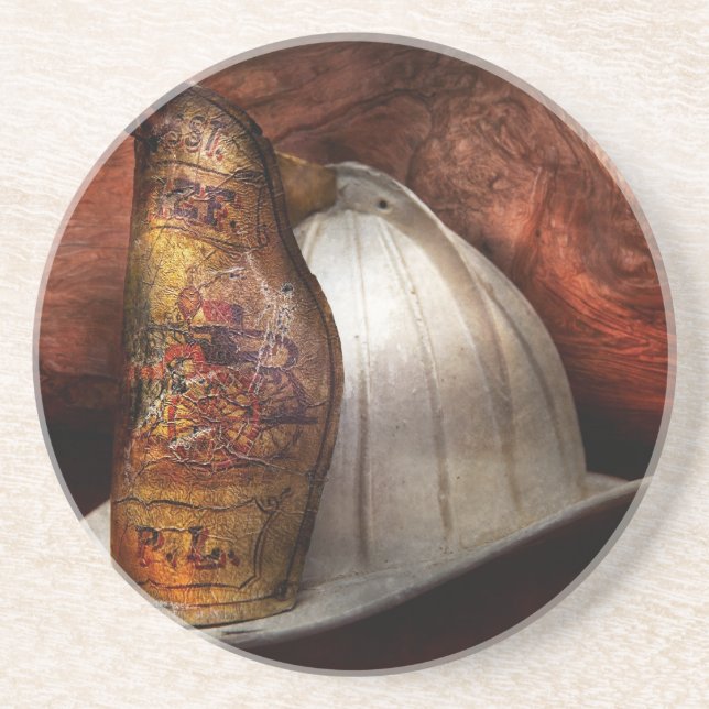 Dessous De Verre En Grès Pompier - le chef des pompiers (Devant)