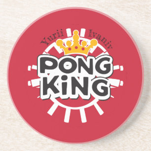 Dessous De Verre En Grès Pong King Red