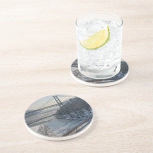 Dessous De Verre En Grès Pont en montagne d'ours