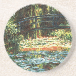 Dessous De Verre En Grès Pont sur l'étang Nénuphar par Claude Monet