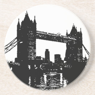Dessous De Verre En Grès Pop Art London Tower Bridge