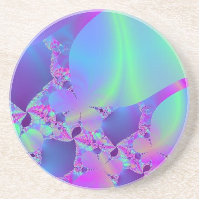 Dessous De Verre En Grès Portail rose vers l'univers vert (Devant)