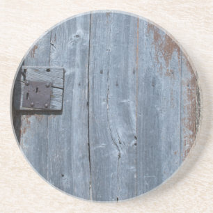 Dessous De Verre En Grès Porte en bois usé et rouillé