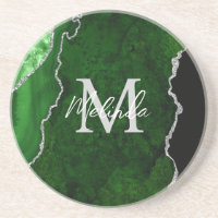 Porte en marbre vert et argent