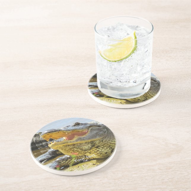 Dessous De Verre En Grès Portrait américain d'alligator (Côté)