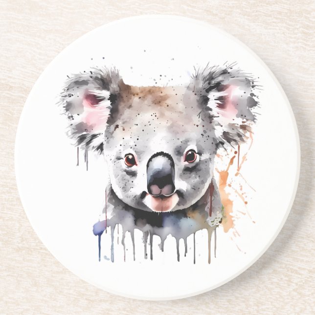 Dessous De Verre En Grès Portrait de l'ours Koala (Devant)
