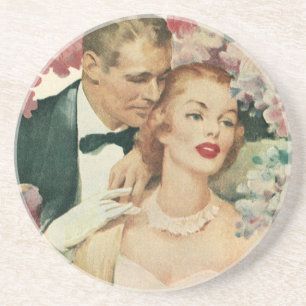 Dessous De Verre En Grès Portrait de mariage vintage, mariée rétro et chamb