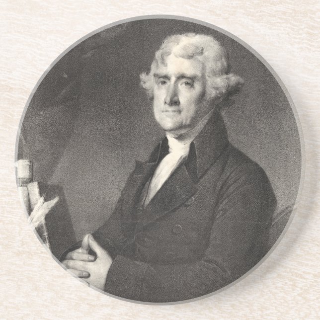 Dessous De Verre En Grès Portrait de Thomas Jefferson (Devant)