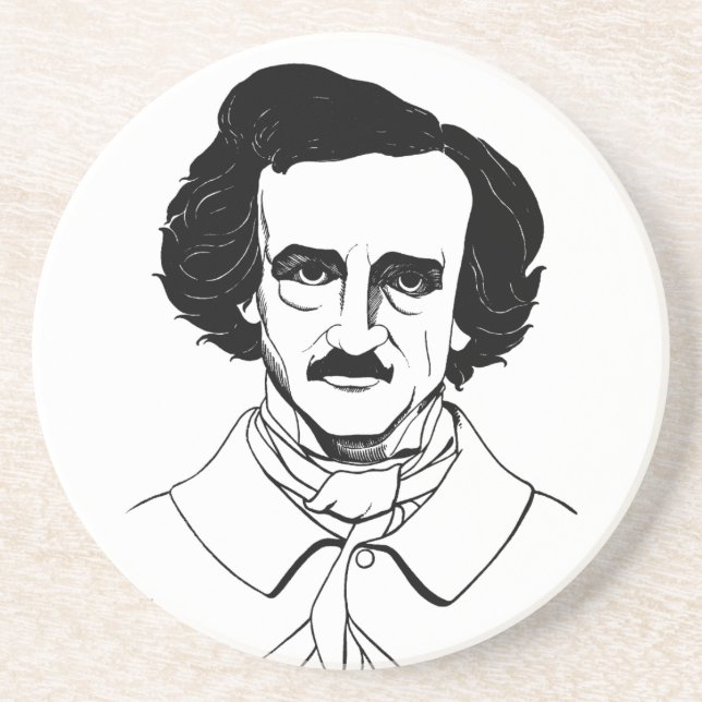 Dessous De Verre En Grès Portrait d'Edgar Allan Poe (Devant)