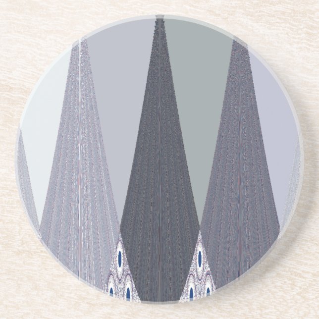 Dessous De Verre En Grès Pots Chevron Gris Cendré Imprimer (Devant)
