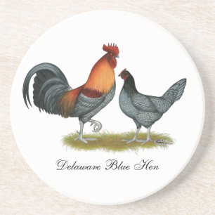 Dessous De Verre En Grès Poule de bleu du Delaware