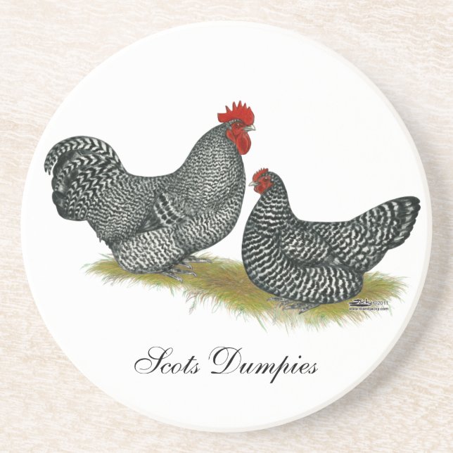 Dessous De Verre En Grès Poulets trapus écossais (Devant)