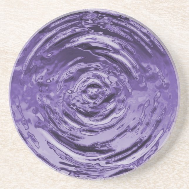 Dessous De Verre En Grès Pourpre d'ondulation de l'eau (Devant)