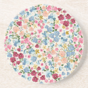 Dessous De Verre En Grès pré du milieu de l'été, motif plante en fleurs.