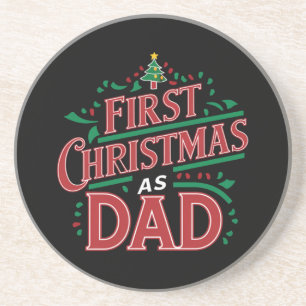 Dessous De Verre En Grès Premier Noël Comme Papa Correspondait Noël