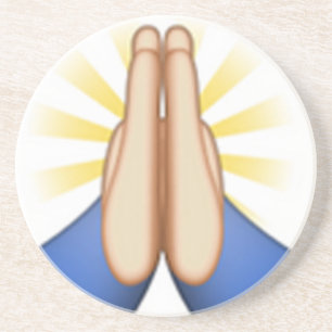 Dessous De Verre En Grès prier émoji