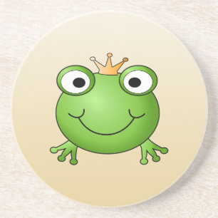 Dessous De Verre En Grès Prince de grenouille. Grenouille de sourire avec