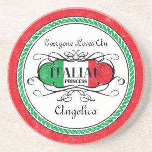 Dessous De Verre En Grès Princesse italienne Personalized Coaster