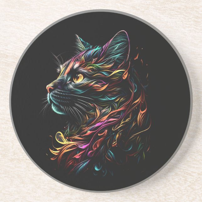 Dessous De Verre En Grès Profil Feline (Devant)