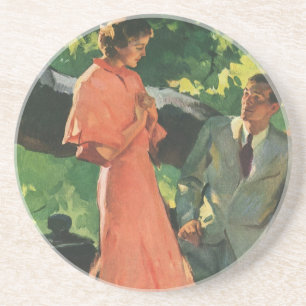 Dessous De Verre En Grès Proposition vintage ; Voulez-Vous M'Épouser ?