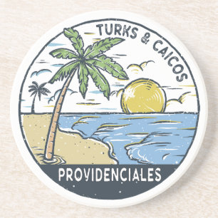 Dessous De Verre En Grès Providenciales Turks and Caicos Vintage